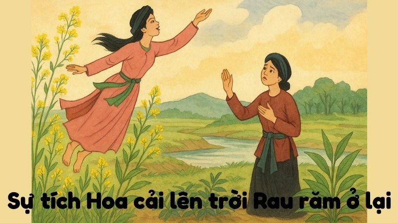 Tóm tắt Truyện dân gian - Sự tích Hoa cải lên trời Rau răm