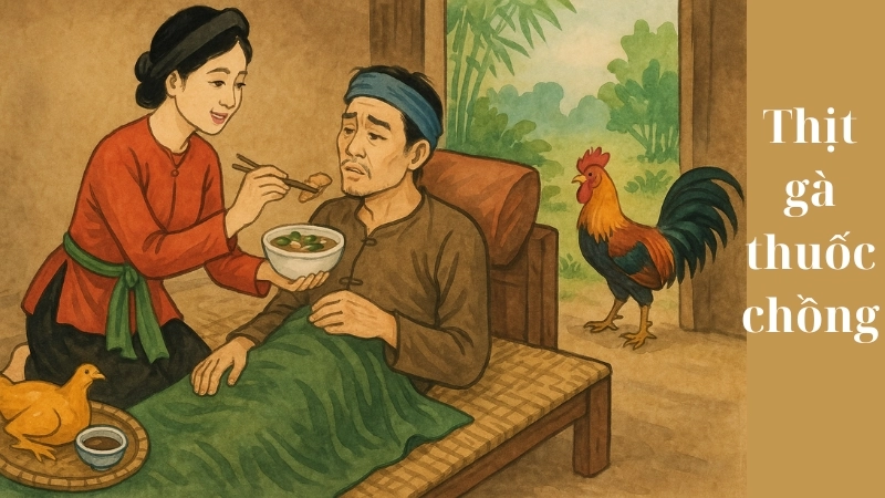 Tóm tắt truyện cổ tích Việt Nam - Thịt gà thuốc chồng