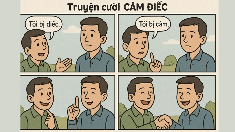 Tóm tắt Truyện cười - Câm điếc: Làng toàn người điếc