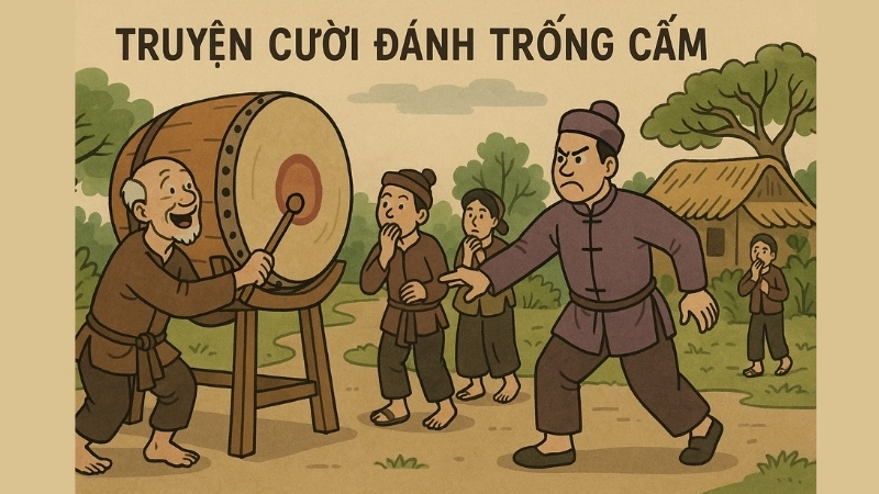 Tóm tắt Truyện cười - Đánh trống cấm ngắn gọn, dễ hiểu