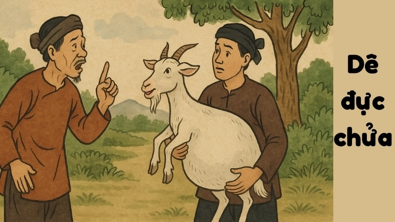 Tóm tắt Truyện cười - Dê đực chửa