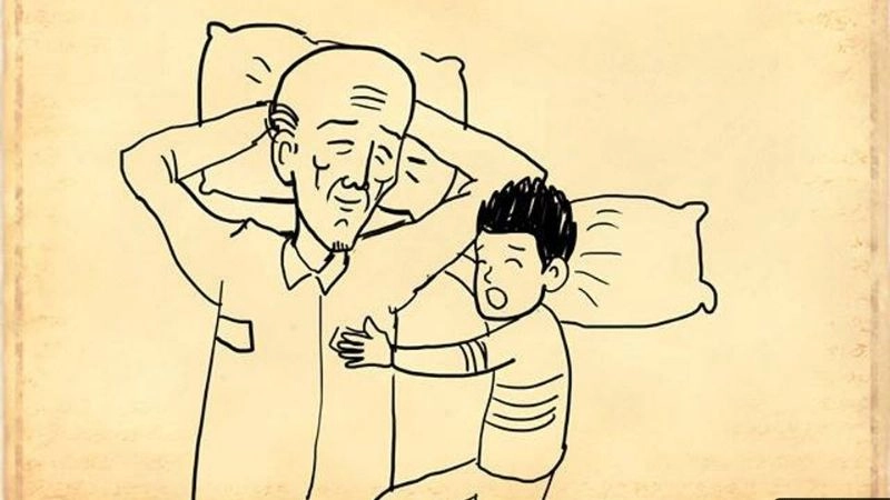 Hình ảnh ông hiền dịu bên con cháu được rất nhiều thơ ca