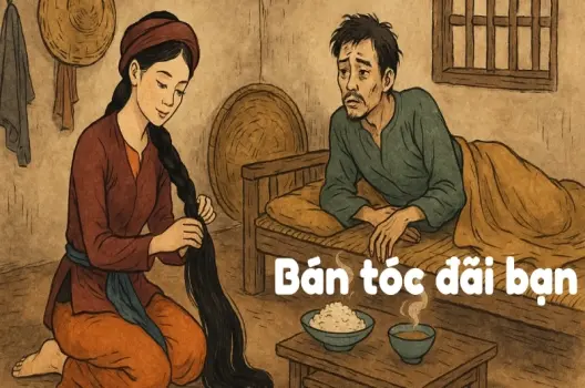 Tóm tắt truyện cổ tích Việt Nam - Bán tóc đãi bạn