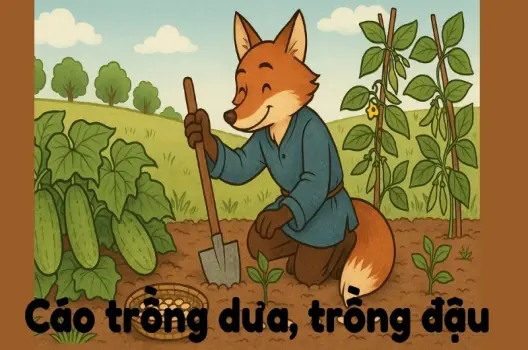 Tóm tắt Truyện ngụ ngôn - Cáo trồng dưa, trồng đậu chi tiết