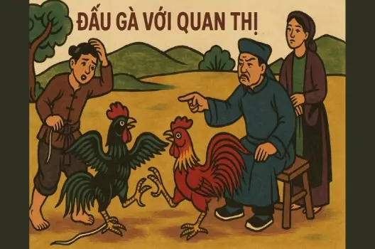 Tóm tắt Truyện dân gian - Đấu gà với quan thị cực hay
