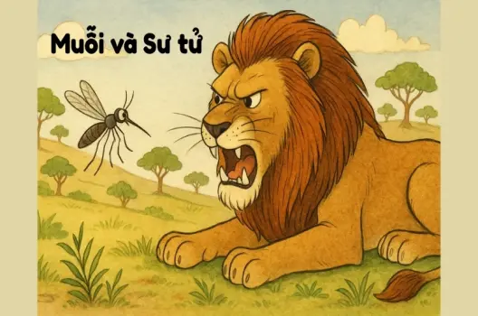 Tóm tắt Truyện ngụ ngôn - Muỗi và Sư tử ngắn gọn dễ hiểu
