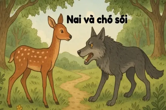 Tóm tắt Truyện ngụ ngôn - Nai và chó sói ngắn gọn dễ hiểu