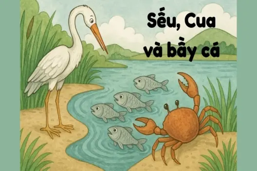 Tóm tắt Truyện ngụ ngôn - Sếu, Cua và bầy cá hay nhất