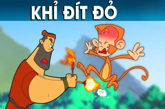 Tóm tắt truyện cổ tích Việt Nam - Sự tích khỉ đít đỏ hay