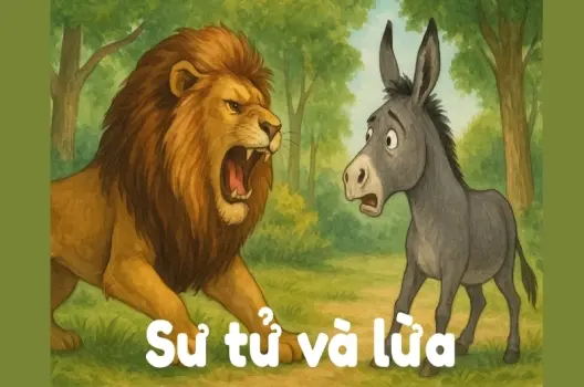 Tóm tắt Truyện ngụ ngôn - Sư tử và lừa hay nhất cho bé