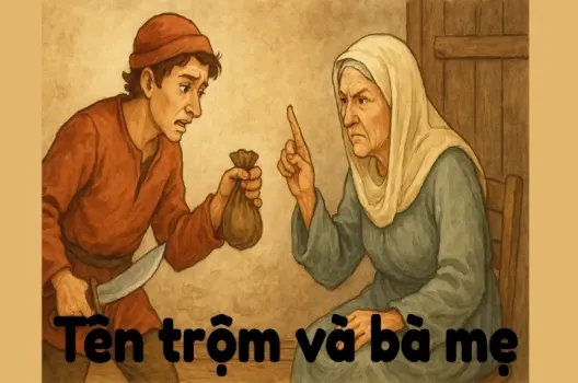 Tóm tắt Truyện ngụ ngôn - Tên trộm và bà mẹ chi tiết dễ hiểu