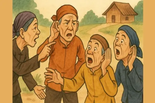 Tóm tắt Truyện cười - Điếc cả làng với nội dung ngắn gọn