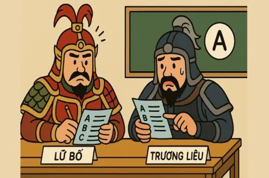 Tóm tắt Truyện cười - Lữ Bố và Trương Liêu thi trắc nghiệm hay