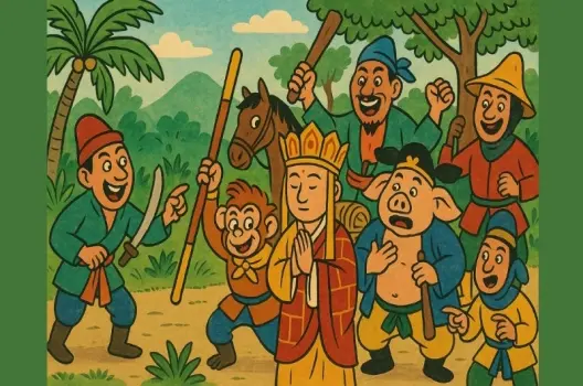 Tóm tắt Truyện cười - Tây Du Ký Chế: Hồi 10 cương đạo chặn đường tam tạn
