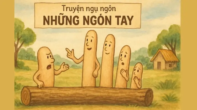 Tóm tắt Truyện ngụ ngôn - Những ngón tay bài học đoàn kết