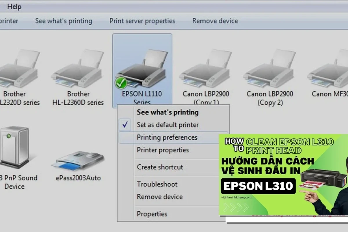 Bí quyết Vệ Sinh Máy In Epson L310 Khôi Phục Bản In Sắc Nét