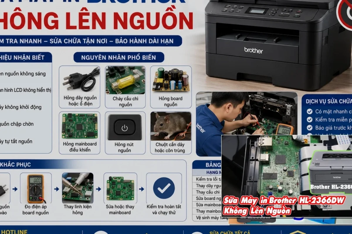 Máy In Brother Không Lên Nguồn Khắc Phục Thế Nào?
