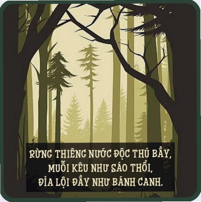 Bức tranh phong cảnh làng quê yên bình với những mái nhà tranh và cây đa giếng nước
