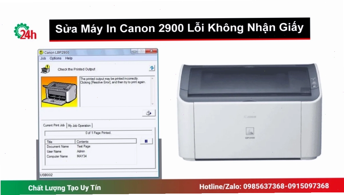 Bánh xe kéo giấy máy in Canon LBP 2900 bị mòn ảnh hưởng đến việc cấp giấy