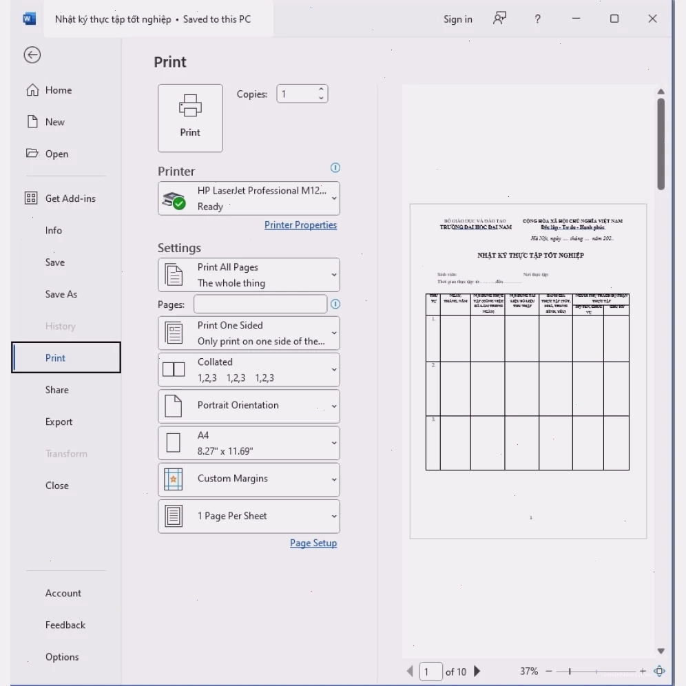 Bảo trì máy in HP M1212nf