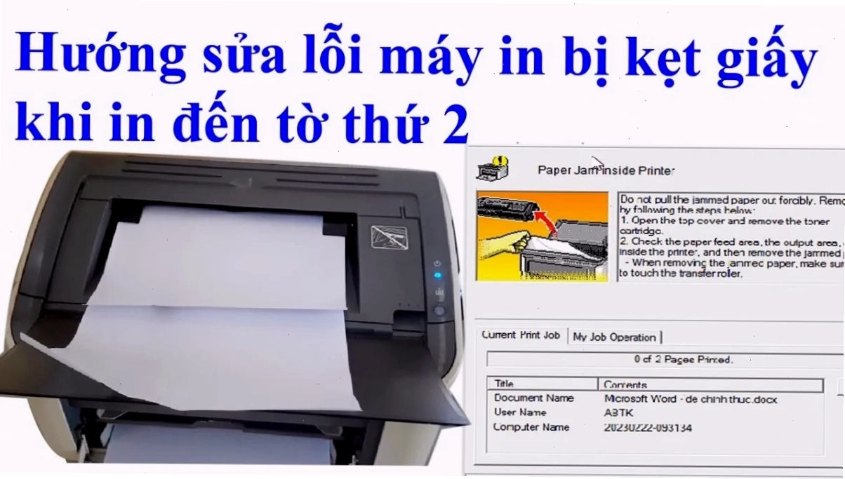 Biểu tượng máy in bị kẹt lệnh với dấu chấm than cảnh báo