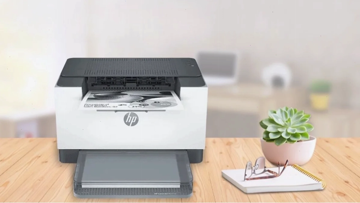 Biểu tượng WiFi trên máy in HP cho thấy khả năng kết nối mạng không dây