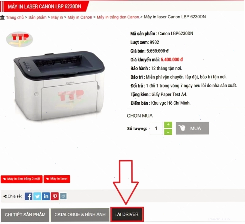 Cắm dây cáp USB vào máy in Canon LBP 6230dn theo hướng dẫn