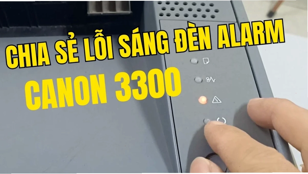 Cửa sổ cài đặt Properties máy in Canon 3300 hiển thị tùy chọn khổ giấy