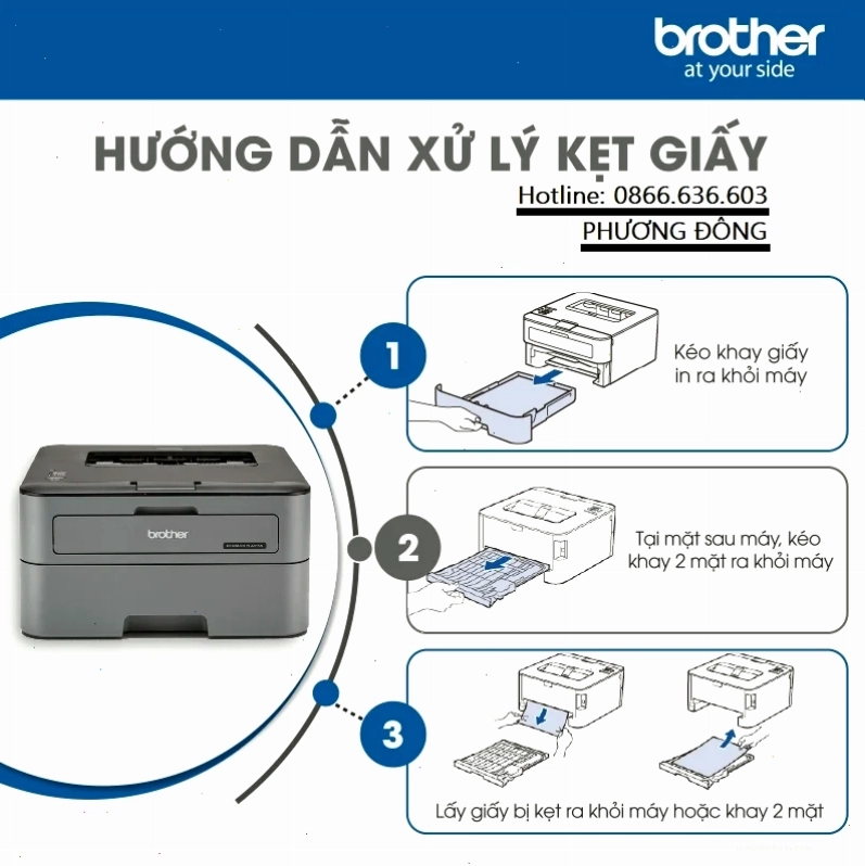Đèn báo lỗi Paper trên máy in Brother sáng nhấp nháy