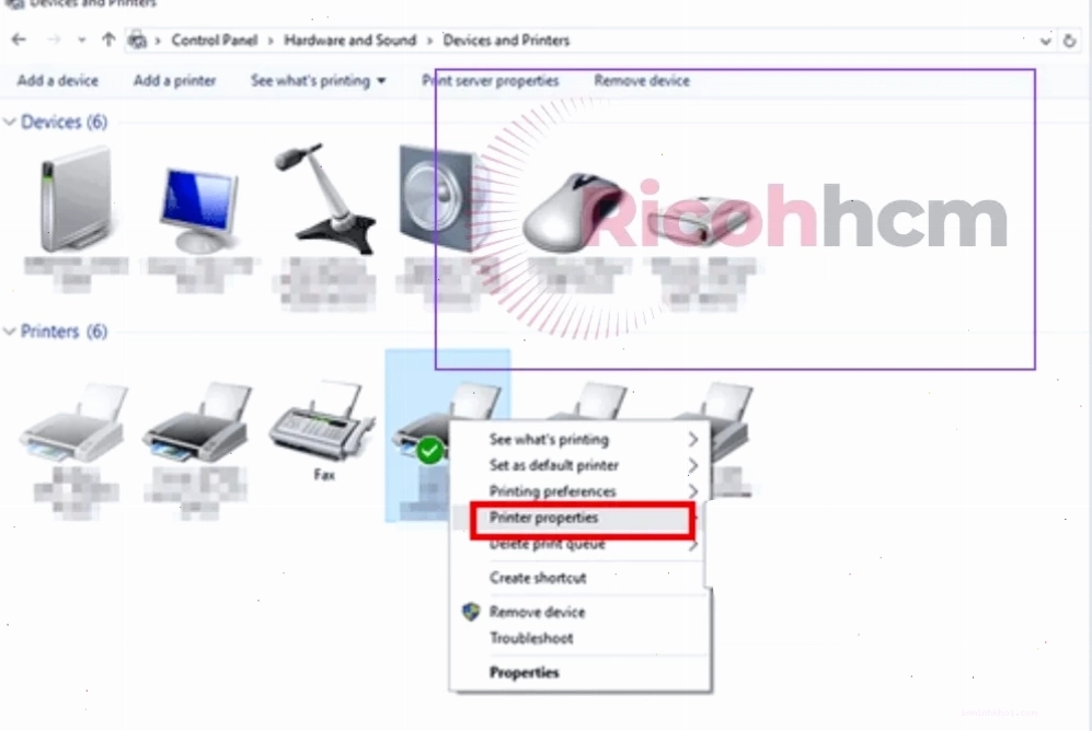 Giao diện cài đặt in 2 mặt trên máy Ricoh