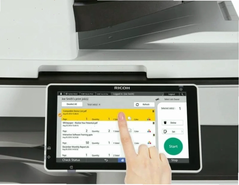 Giao diện cài đặt kích thước giấy A5 trên máy Ricoh