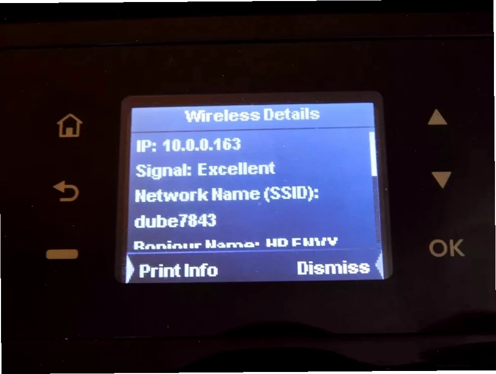 Giao diện Control Panel hiển thị thông tin máy in và địa chỉ IP