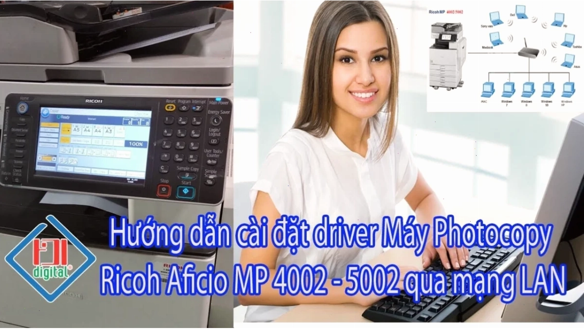 Giao diện lựa chọn hệ điều hành khi tải driver Ricoh MP 5002