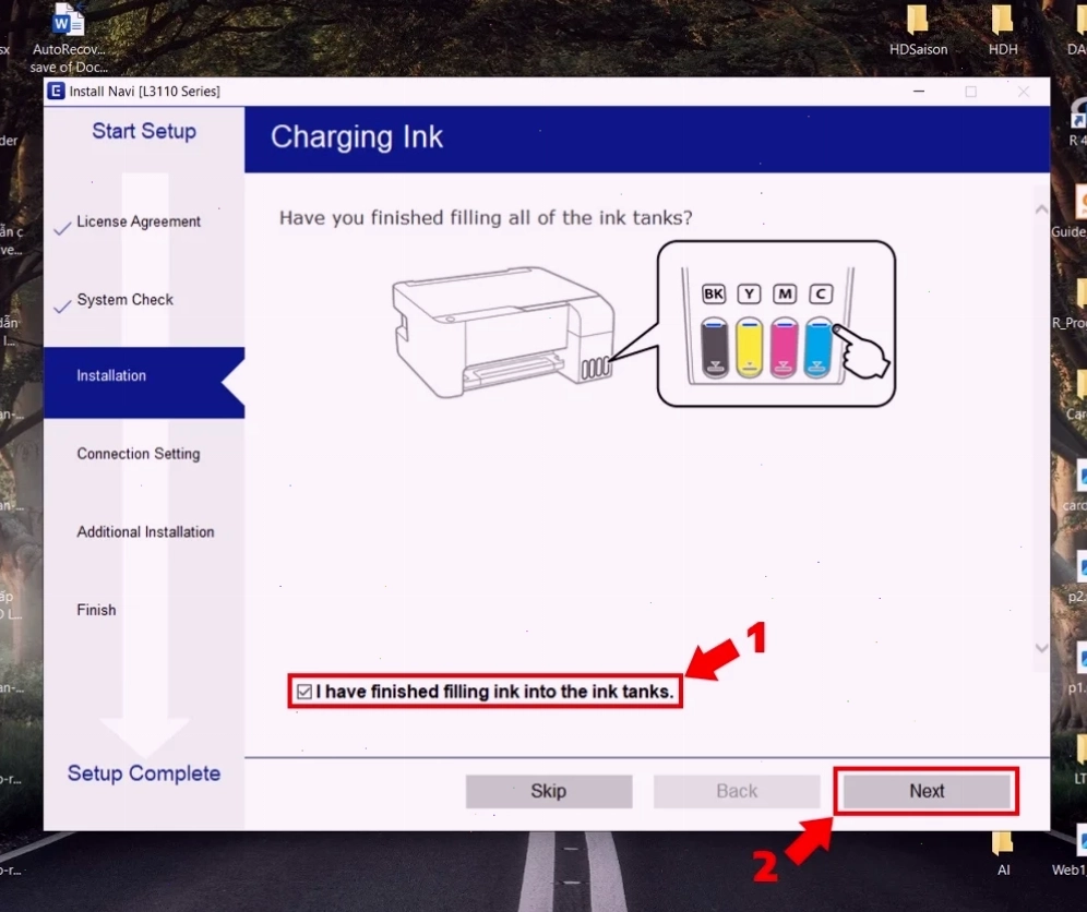 Giao diện phần mềm Epson Adjustment Program
