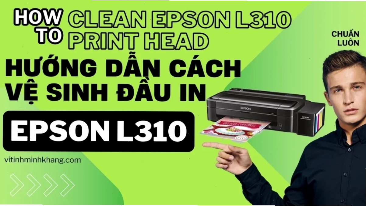 Giao diện phần mềm máy in Epson với tùy chọn Head Cleaning