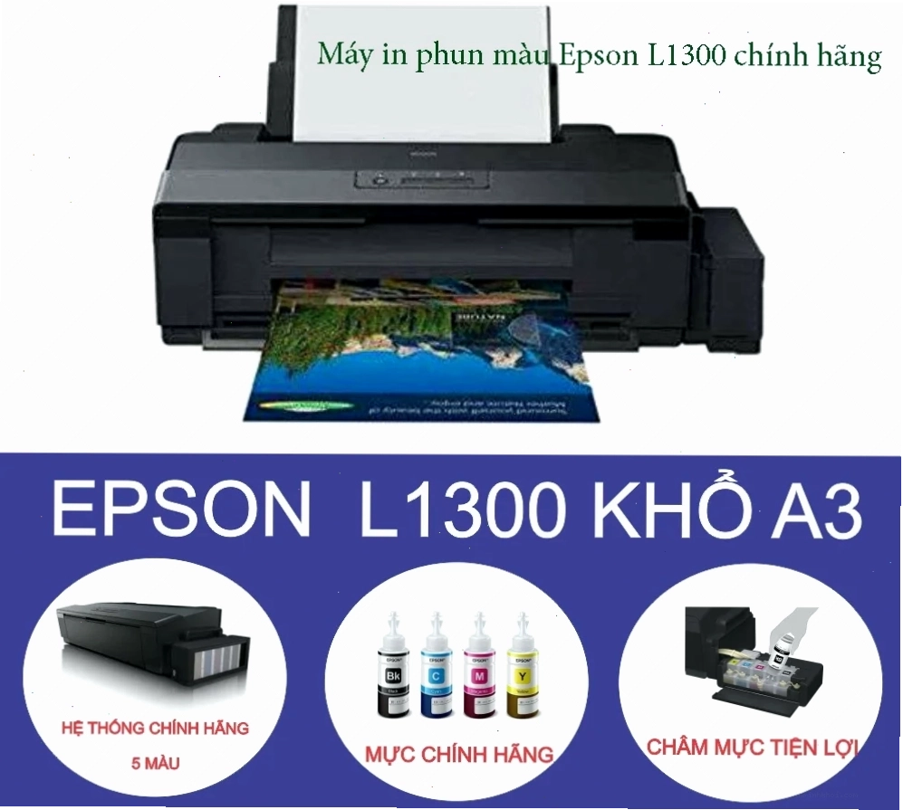 Hướng dẫn đổ mực máy in Epson L1300 với mực T664x