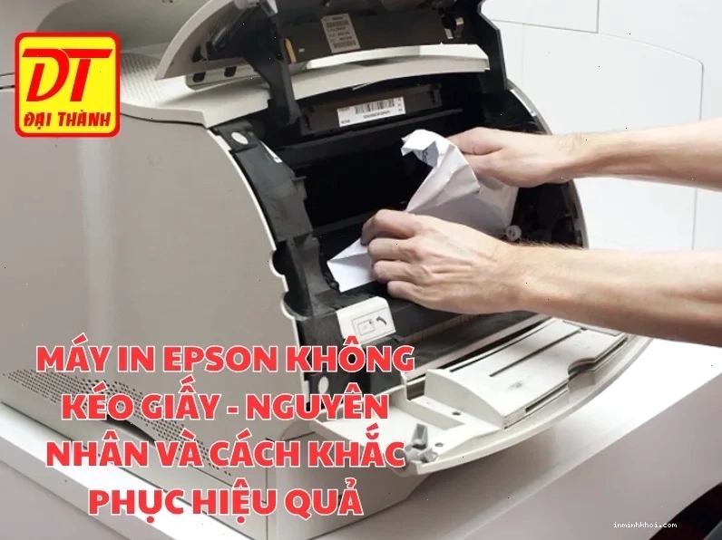 Khay giấy máy in bị đầy gây khó khăn khi kéo giấy