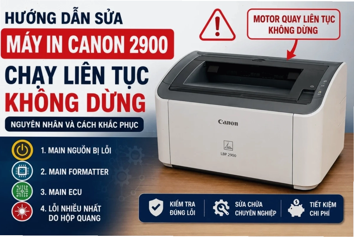 Kiểm tra khay giấy và mực máy in Canon 2900