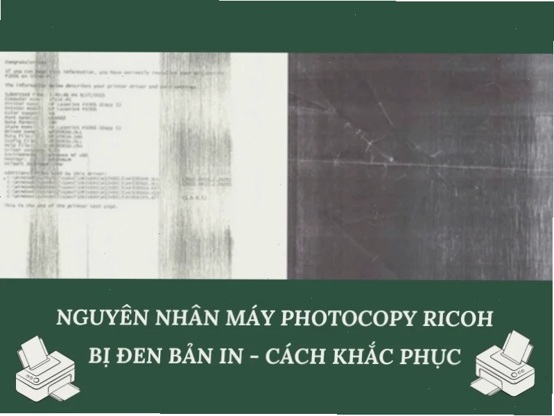 Mặt kính máy photocopy Ricoh bị bẩn gây đen bản in