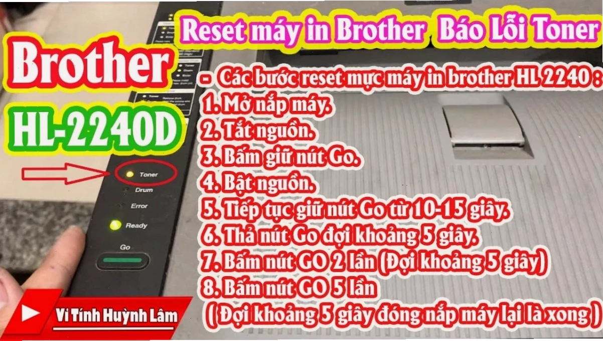 Máy in Brother HL-2240D nháy đèn Error