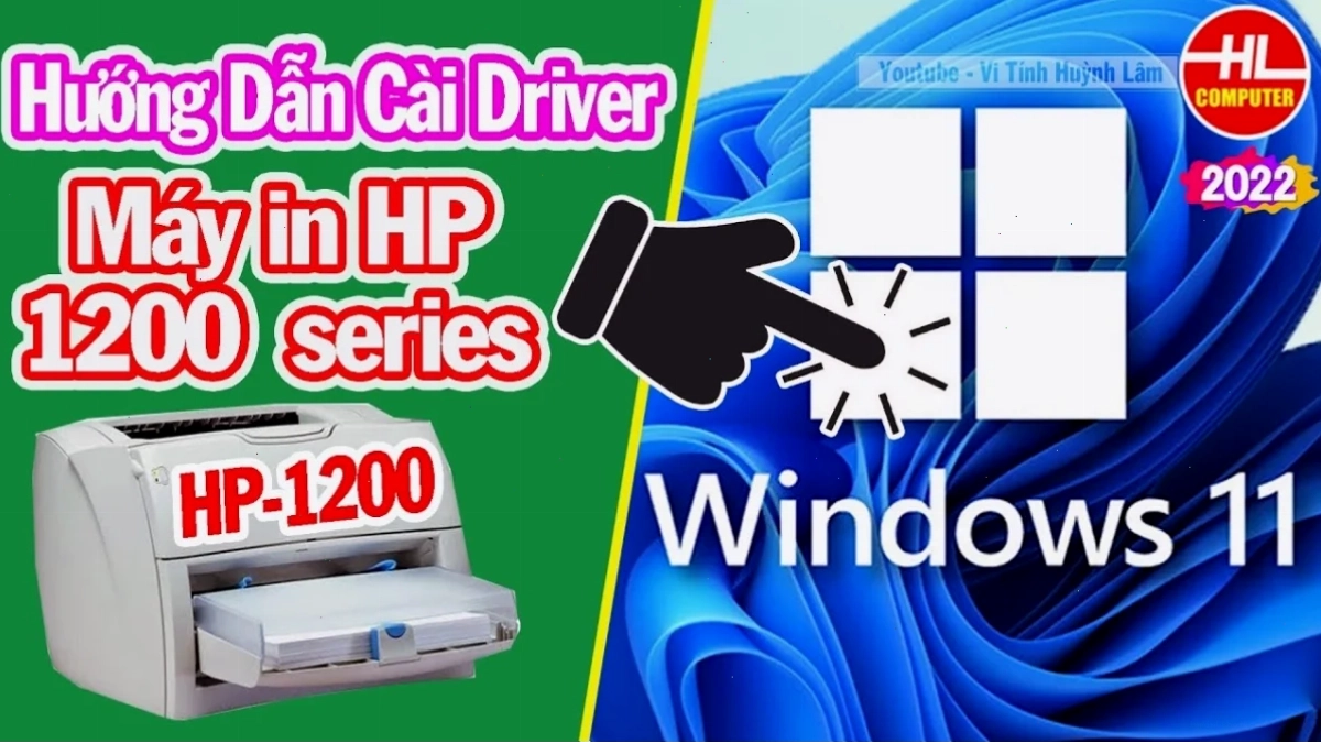 Máy in HP LaserJet 1200 Series kết nối với máy tính qua cổng USB