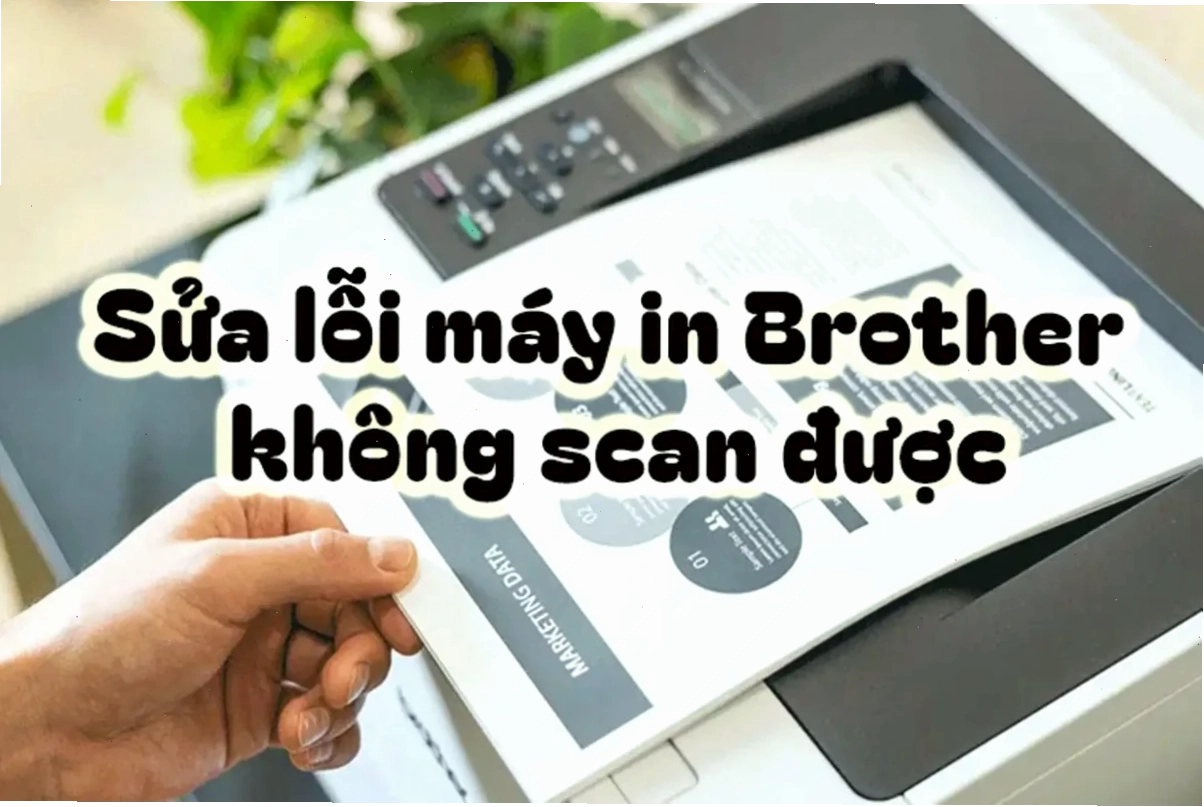 Nhân viên kỹ thuật đang kiểm tra driver máy in Brother bị lỗi