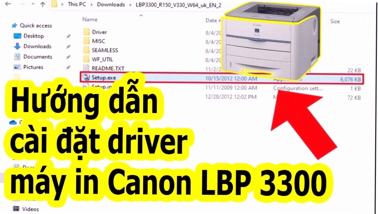 Quy trình cài đặt driver máy in Canon LBP 3300