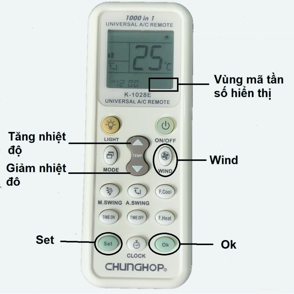 Remote máy lạnh 1000 trong 1 với thiết kế nhỏ gọn và nhiều chức năng