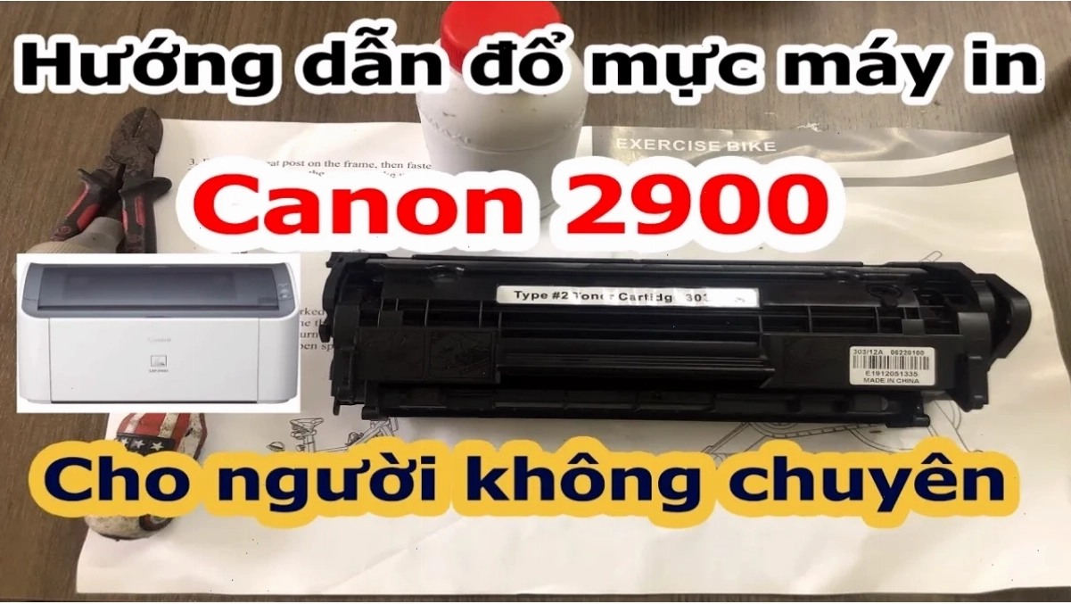 Tháo ốc vít hộp mực Canon 2900