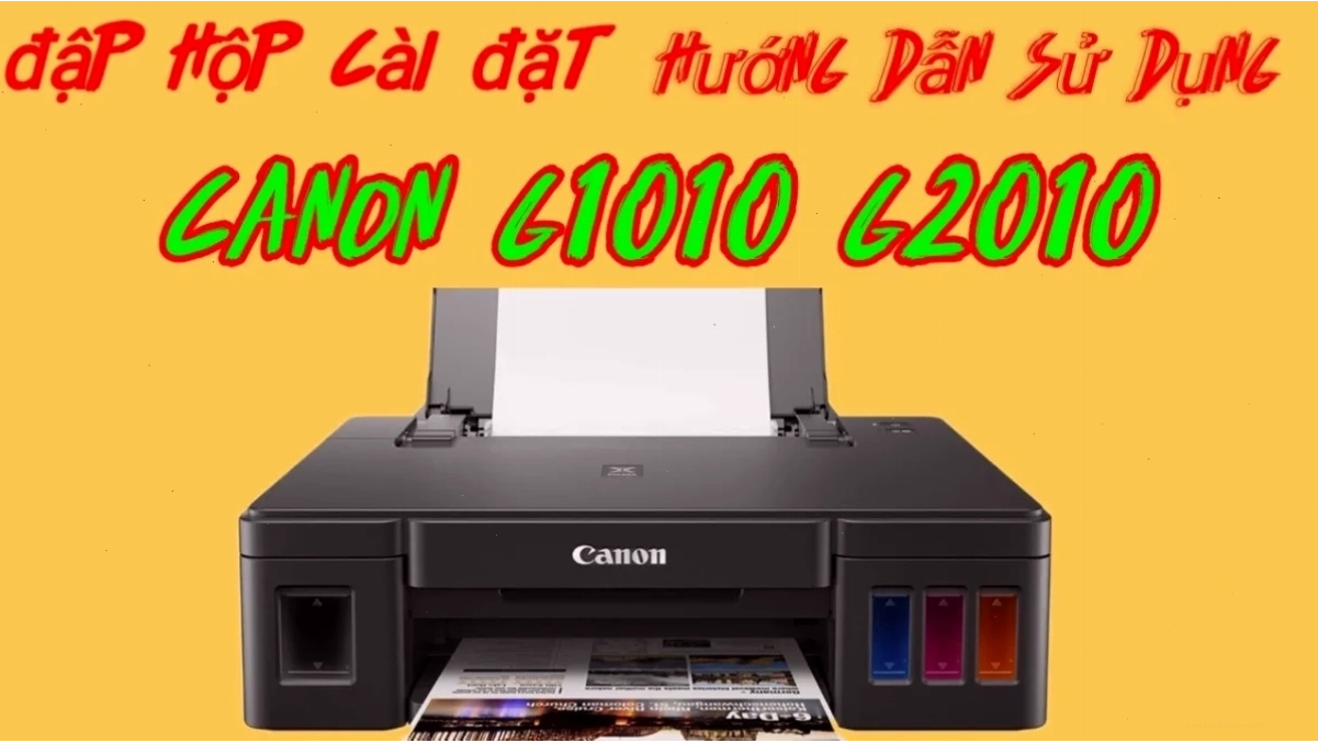 Thao tác nạp giấy và mực cho máy in Canon G1010