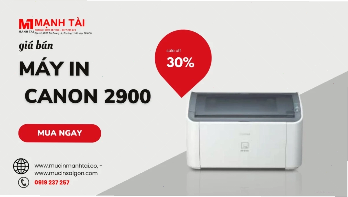 Thiết kế nhỏ gọn của máy in Canon 2900 phù hợp mọi không gian làm việc