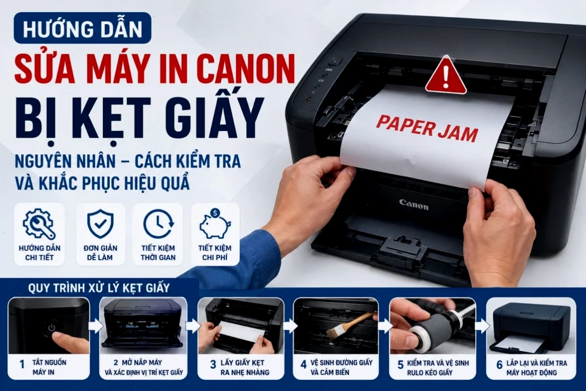 Vệ sinh rulo kéo giấy máy in Canon 2900