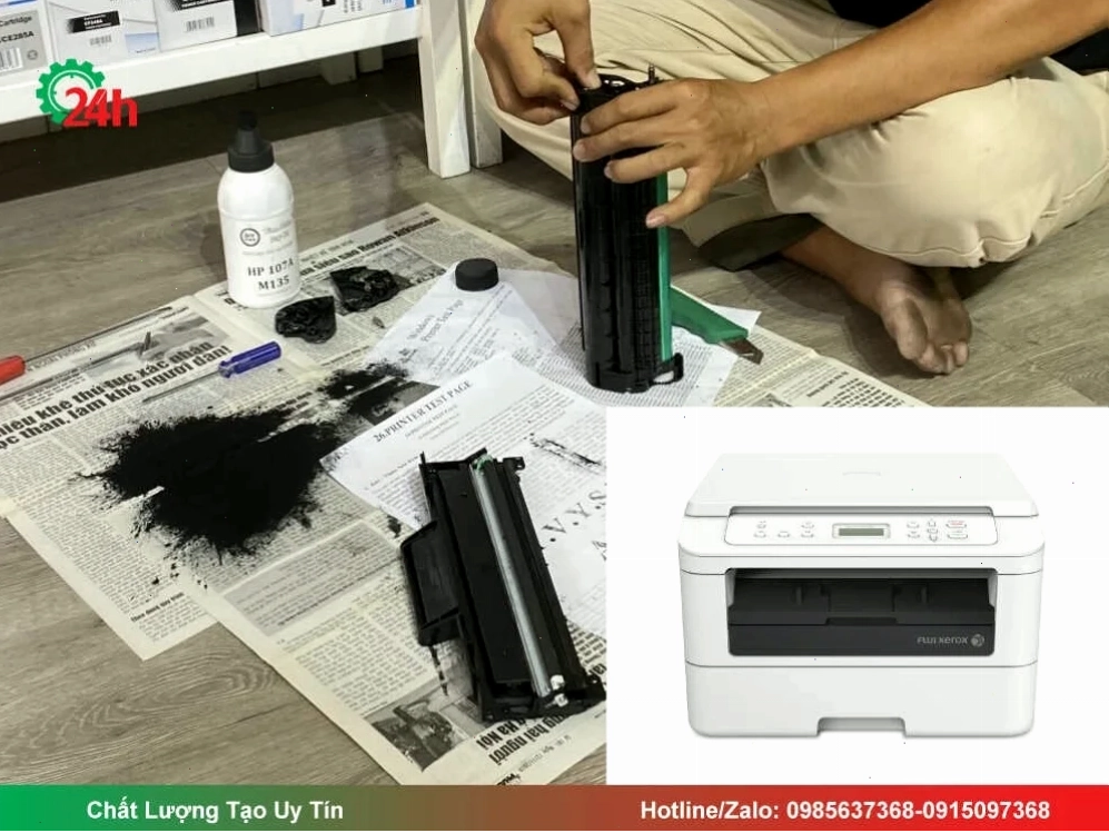 Video minh họa chi tiết các bước đổ mực cho máy in Fuji Xerox