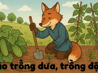 Tóm tắt Truyện ngụ ngôn - Cáo trồng dưa, trồng đậu chi tiết
